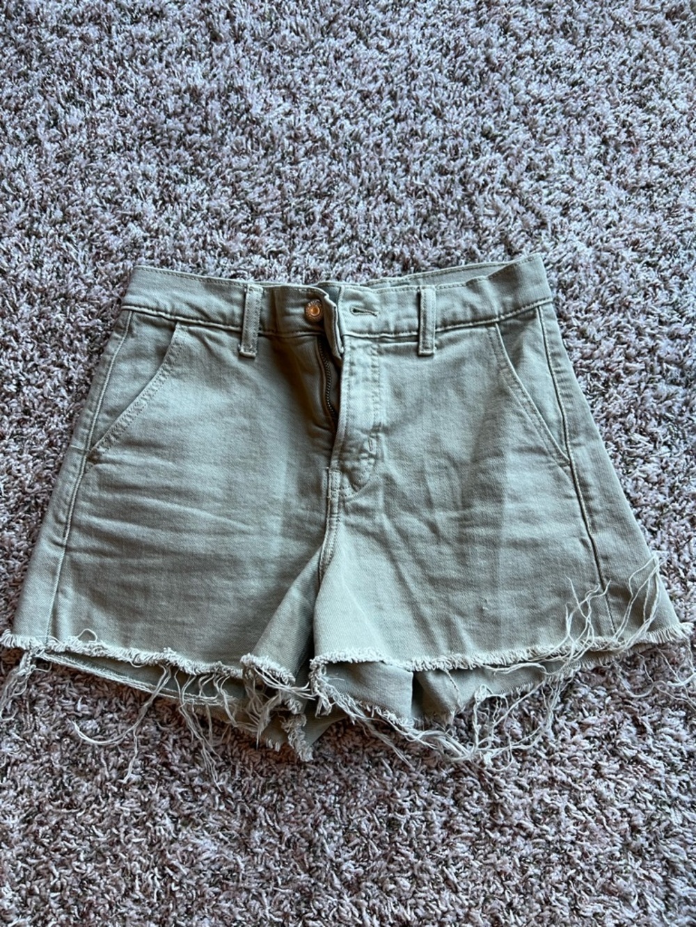 Old Navy Frayed Hem Denim Shorts - Sage Green